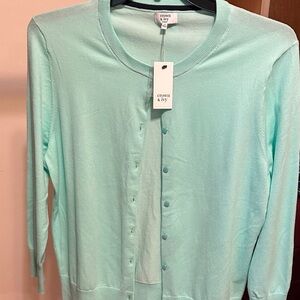Crown & Ivy light green Button-Up Cardigan